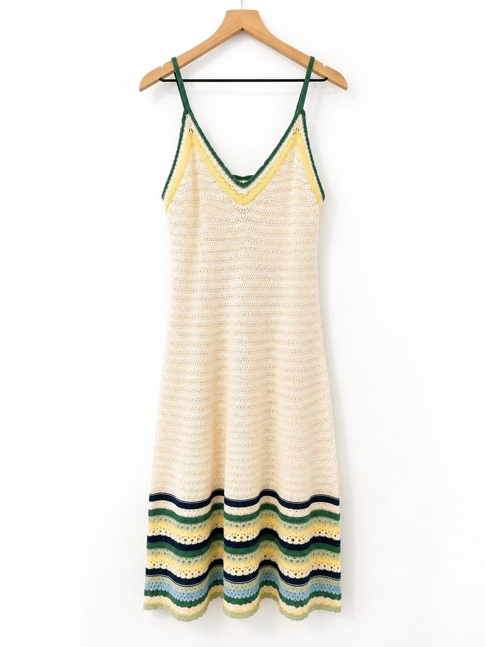Universal Thread Cream Sweater Crochet Tank Midi Dress - Picture 2 of 6